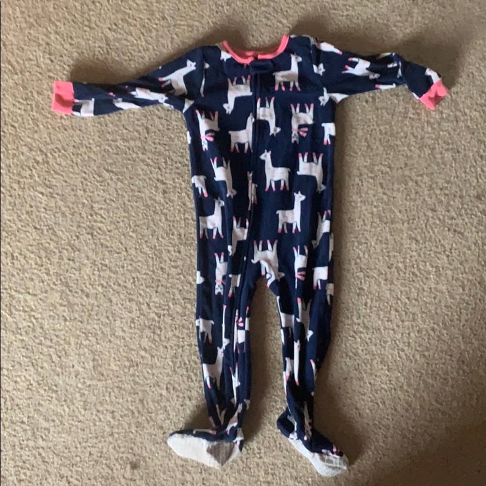Carter’s Girls 3t Fleece Navy Llama Footie Pajamas